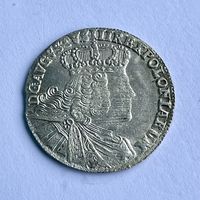 Монета СЕРЕБРО Польша ОРТ 18 грошей 1754 год АВГУСТ lll ОТЛИЧНЫЙ