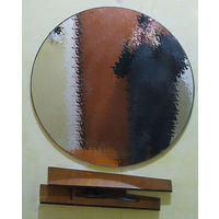 Зеркало круглое + полочка