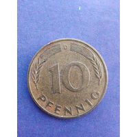Германия ФРГ 10 пфеннигов 1976 D