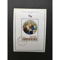 Польша 1985 Блок Mi.96 тип I с маркой "Международная филателистическая выставка "ITALIA-85"" (гашение с клеем) Mi.2997 каталог 3.00 евро