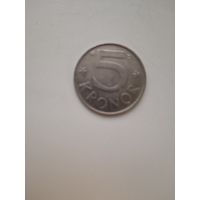 Швеция 5 крон 1988 год.