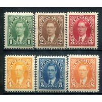 Британские колонии - Канада - 1937г. - король Георг VI - 6 марок - полная серия, MH [Mi 197-202]. #3-WB-96-A-2