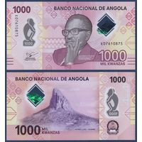 Ангола, 1000 кванза 2023 г., P-W162 (E, полимер, пик Лувили в Уамбо), UNC