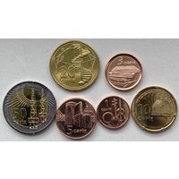 Азербайджан 1, 3, 5, 10, 20, 50 гяпиков 2021 - 2023 гг. Набор 6 шт.