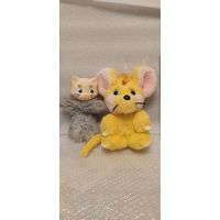 Мягкие игрушки СССР. Котик и мышка (с резиновыми элементами). 18