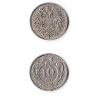 10 геллеров Австро-Венгрия 1893 года