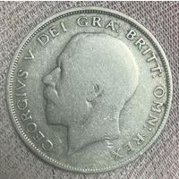 Монета 1/2 кроны 1921 год. Великобритания. Король Георг V.