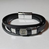 Браслет кожаный "Солнечный манифест" (двухсторонний)