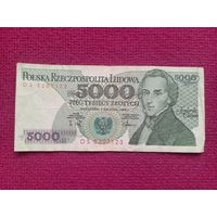 Польша 5000 злотых 1988 г. Серия DS 5207123