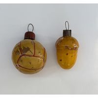 Елочная игрушка мяч желудь СССР цена за все К.18