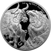 Чад 5000 франков 2023 BULL & BEAR Серебро 9999