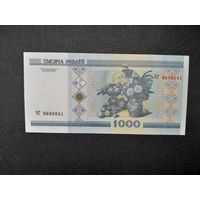 1000 рублей 2000 года. Беларусь. Серия ЧГ. Без модификации. UNC