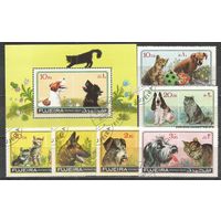 Фуджейра. Кошки и собаки. 1971г. St#755-60+Бл761.