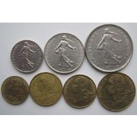 Монеты Франции ( 1960-1990 гг )-7 шт.