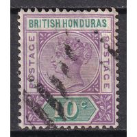 65.BrKCI. Великобритания. Колонии. Британский Гондурас. Стандарт. Виктория. 1895 г. 10C. Mi.#36.