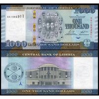 Либерия 1000 долларов образца 2022 года UNC pw43