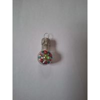 Елочная мини игрушка Шар с цветком из армянского набора Малютка