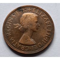 Великобритания. 1/2 пенни 1955 года. Елизавета.