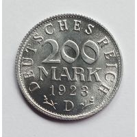 Германия. 200 марок 1923 года D. aUNC