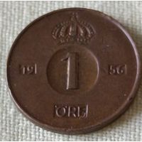 Швеция. 1 оре 1956 года.