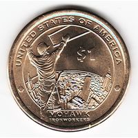 1 доллар США 2015 год Сакагавея Рабочие Мохоки двор D _состояние UNC