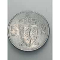 Норвегия 5 крон 1963 года .