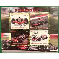 Конго 2009. Болиды Формулы 1. Малый лист