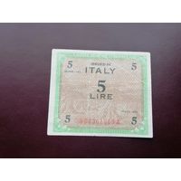 Италия  5 лир 1943