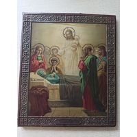 Икона Успение Пресвятой Богородицы. До 1917 года. 31 см на 26 см. Хромолитография.