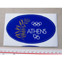 Наклейка Стикер Athens-96 афины-96 Новая Греция 1980-е Редкая Летняя Олимпиада в 1996 году проходила в Атланте (США).