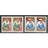 Марки СССР. 1975г. 30 лет освобождения Венгрии и Чехословакии  (пары)