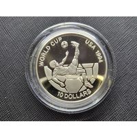 Фиджи 10 долларов 1993 Чемпионат мира по футболу 1994! Серебро 925 пробы 31,64 грамм! ОБМЕН!