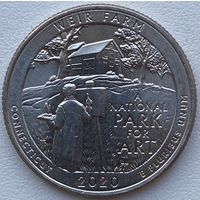 США 25 центов (квотер) 2020 г. D. Ферма Дж. А. Вейра. Штат Коннектикут