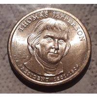 1 доллар 2007 D США 3й президент Томас Джеферсон