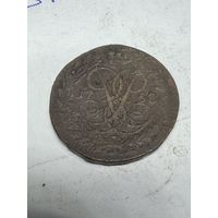 2 копейки 1758 год, надпись номинала сверху