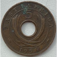 Британская Восточная Африка 5 центов 1956 г. Отметка H