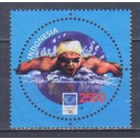 [789] Индонезия 2004. Спорт.Летние Олимпийские игры.Плавание. Гашеная марка.