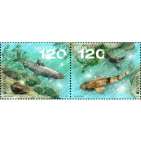 ЕВПРОПА. Подводная флора и фауна Швейцария 2024 год серия из 2-х марок в сцепке