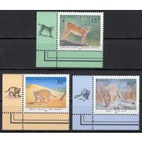 Казахстан 1998. Фауна. Дикие кошки. Рысь. Снежный барс. 3 марки (120)