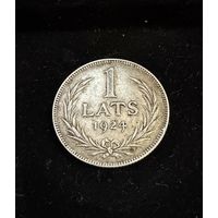1 лат 1924 г.  Латвия.  Серебро