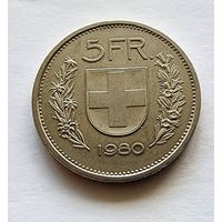 Швейцария 5 франков, 1980