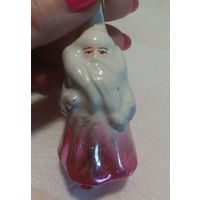 Ёлочная игрушка, стекло, дед мороз