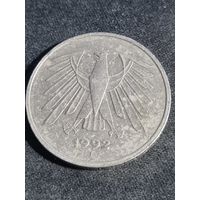 Германия (ФРГ) 5 марок 1992 J