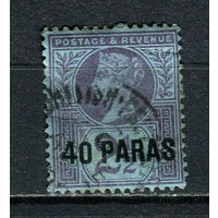 Британская почта в Турции - 1887/1889 - Королева Виктория с надпечаткой 40 PARAS на 2 1/2P - [Mi.4] - 1 марка. Гашеная.  (Лот 25HL)-T2P2