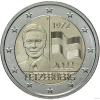 2 евро 2022 Люксембург 50 лет Флагу Люксембурга UNC из ролла