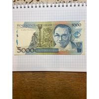 Бразилия 5 новых крузадо 1989 г. на 5000 крузадо 1986-87 гг.-1001
