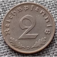 2 рейхспфеннига 1939 D