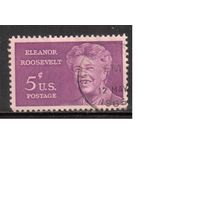 США-1963, (Мих.849) , гаш. , Личности, Элеонора Рузвельт (одиночка),