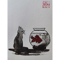 Кот и рыбка