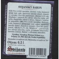 Пивная этикетка. Svijany - Чехия